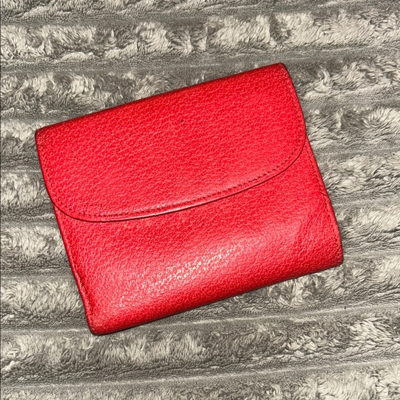 Vintage GUCCI Bifold belt wallet Leather RED - Picture 2 of 6